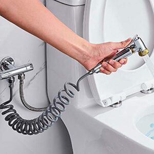 Shower Hose ABS Spring Flexible Shower Hose Water Plumbing Toilet Bidet Spray for Bathroom (Gray)