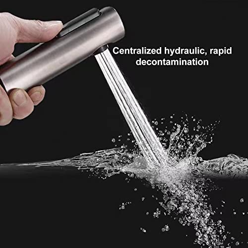 Handheld Toilet Bidet Sprayer, Stainless Steel Bidet Sprayer Adjustable Water Pressure Control Bidet Attachment with Hose Bracket