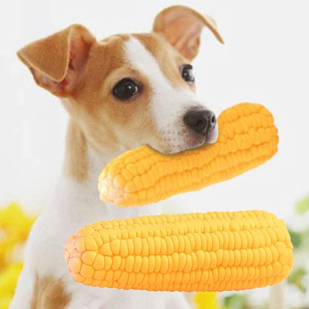 Zenarao Pet Dog Corn Shape Squeaky Bite-Resistant Interactive Play Chew Toy Pet Supplies Dog Toy Corn, Dog Toys Aggressive Chewers for Dog, Pet Supplies