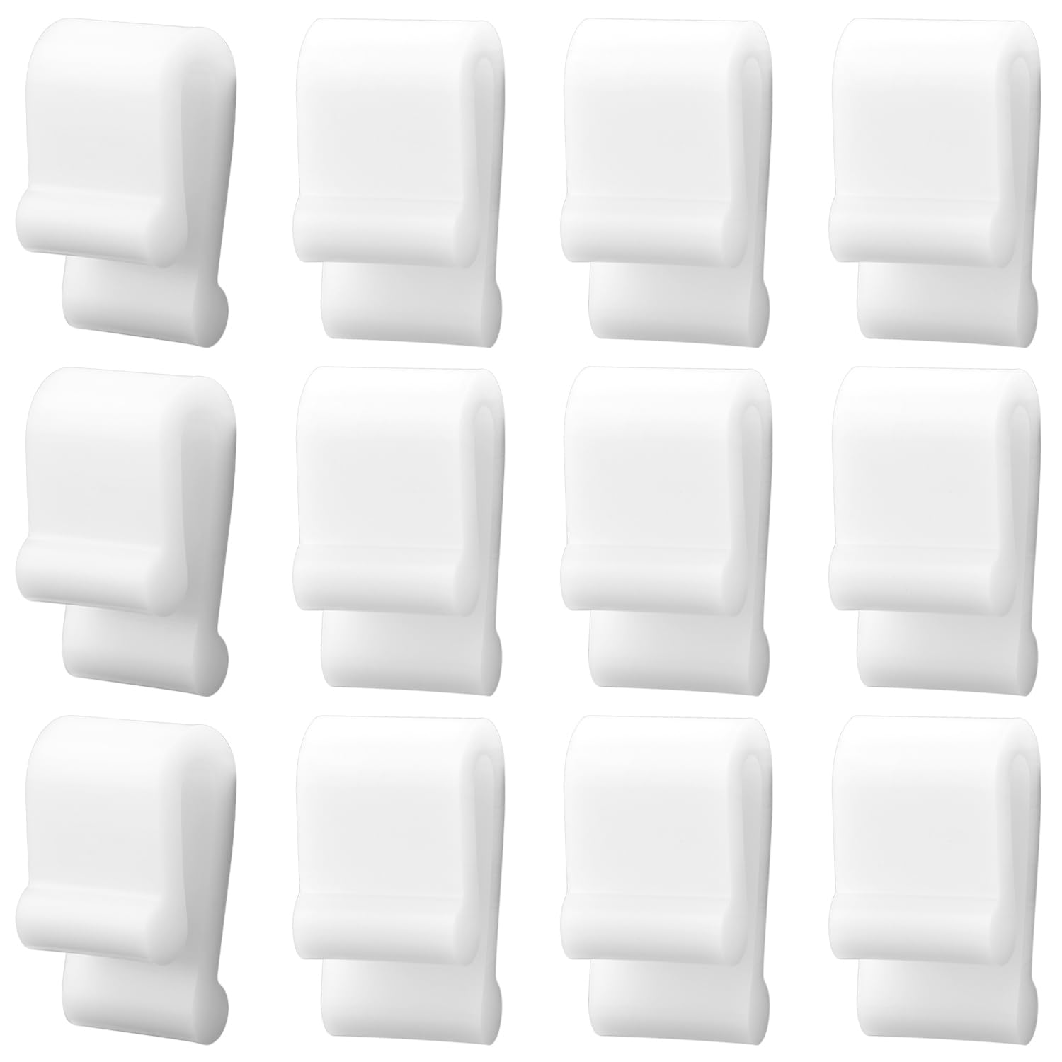 12pcs Dutch Oven Lid Protector Clips, Silicone Cookware Protector Clips Pot Lid Flexible Bumpers Lifter Accessories for Stacking Pan and Display of Dutch Oven Pots (White)