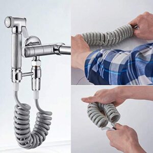 Shower Hose ABS Spring Flexible Shower Hose Water Plumbing Toilet Bidet Spray for Bathroom (Gray)