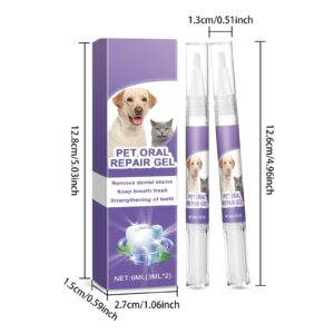 Pet Oral Repair Gel, Pet Oral Restorative White Gel, Eliminate Breath, Targets Tartars, Without Brushing, Pet Teeth Whitening, Pet Breath Freshener Gel Care Cleaner (2Pcs)