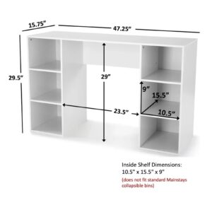 Table, 6-Cube Storage Computer Desk, White(Black)