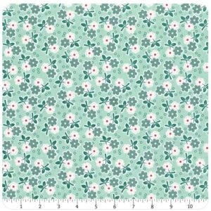 lori holt bee vintage alice sea glass cotton fabric, cut by the yard