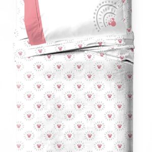 Jay Franco Disney Minnie Mouse Twin Sheet Set - Super Soft Pink Mandala 3 Piece Bedding Set - Kids Microfiber Sheets Includes Reversible Pillow Covers