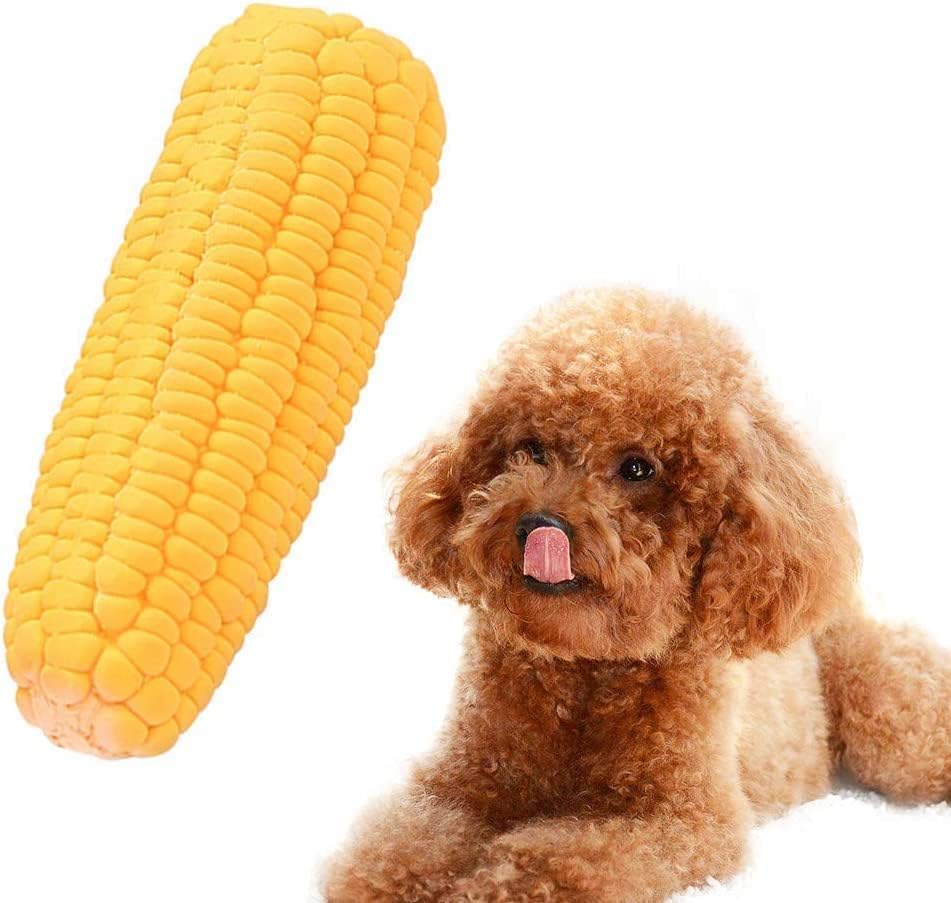 Zenarao Pet Dog Corn Shape Squeaky Bite-Resistant Interactive Play Chew Toy Pet Supplies Dog Toy Corn, Dog Toys Aggressive Chewers for Dog, Pet Supplies