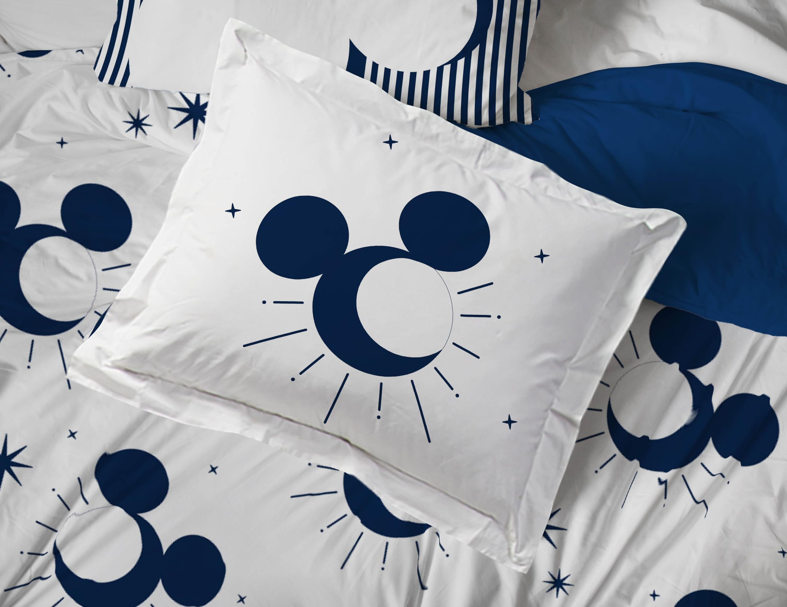 Jay Franco Disney Mickey Mouse Twin Comforter Set - 5 Piece Bedding Includes Sheet Set & Pillow Covers - Super Soft Cozy Celestial Bedding