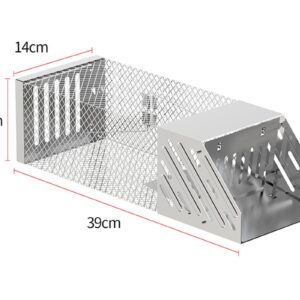 Humane Mouse Trap Combination Automatic Continuous Catching Cage Extended Metal Trap Sensitive Foot Pedal Trigger Easy Setup Indoor Outdoor Rat Trap Rat Traps for Outside (Silver)