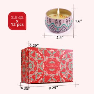 YARDZINE Scented Candles Gift Set, 12 Pack Candles for Home Scented, 2.5 oz Soy Candles, Long Lasting Scented Candles, Best Candles Gifts with Gift Box for Christmas, Women Birthday, Valentine