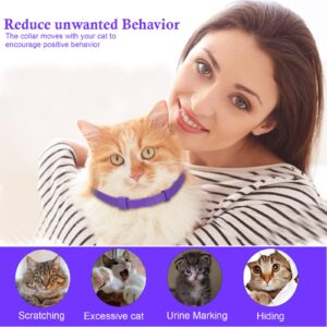 4 Pack Calming Collar for Cats, Cat Calming Collar, Cat Pheromone Collar for Anxiety & Stress Relief, Adjustable Calming Cat Collar, Helps with Pee, Behavior Issues, Relaxing & Comfortable (Purple)