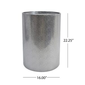 2 Piece Cylindrical Coffee Table Metal Cylindrical Small Side Table for Living Room Sofa Apartment Small Space,Silver, 16" D * 16" W * 22.25"