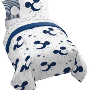 Jay Franco Disney Mickey Mouse Twin Comforter Set - 5 Piece Bedding Includes Sheet Set & Pillow Covers - Super Soft Cozy Celestial Bedding