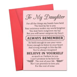 daughter birthday card from mom gifts for adult her christmas to my daughter gifts from dad mom anniversary valentine's day inspirational greeting cards for kids teen girls back to school graduation