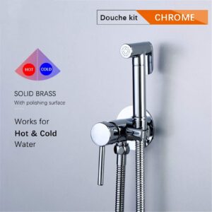 Cloth Diaper Sprayer, Toilet Bidet Sprayer, Hot and Cold Mixer Solid Brass Shower Faucet, Bathroom Douche Kit Washer