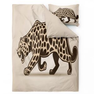 TANCAPRIUM Leopard Duvet Cover Twin, Cheetah Bedding Set & Bedroom Decor, Ultra Soft Breathable Microfiber, 2 Pillow Shams, with Zipper Closure & Corner Ties, No Comforter