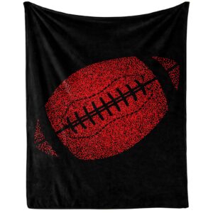 football throw blanket - soft flannel sports football blankets for girls boys kids football lovers - warm rugby throw blankets for all season lap, chair, sofa - 50"x40"