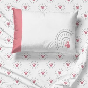 Jay Franco Disney Minnie Mouse Twin Sheet Set - Super Soft Pink Mandala 3 Piece Bedding Set - Kids Microfiber Sheets Includes Reversible Pillow Covers