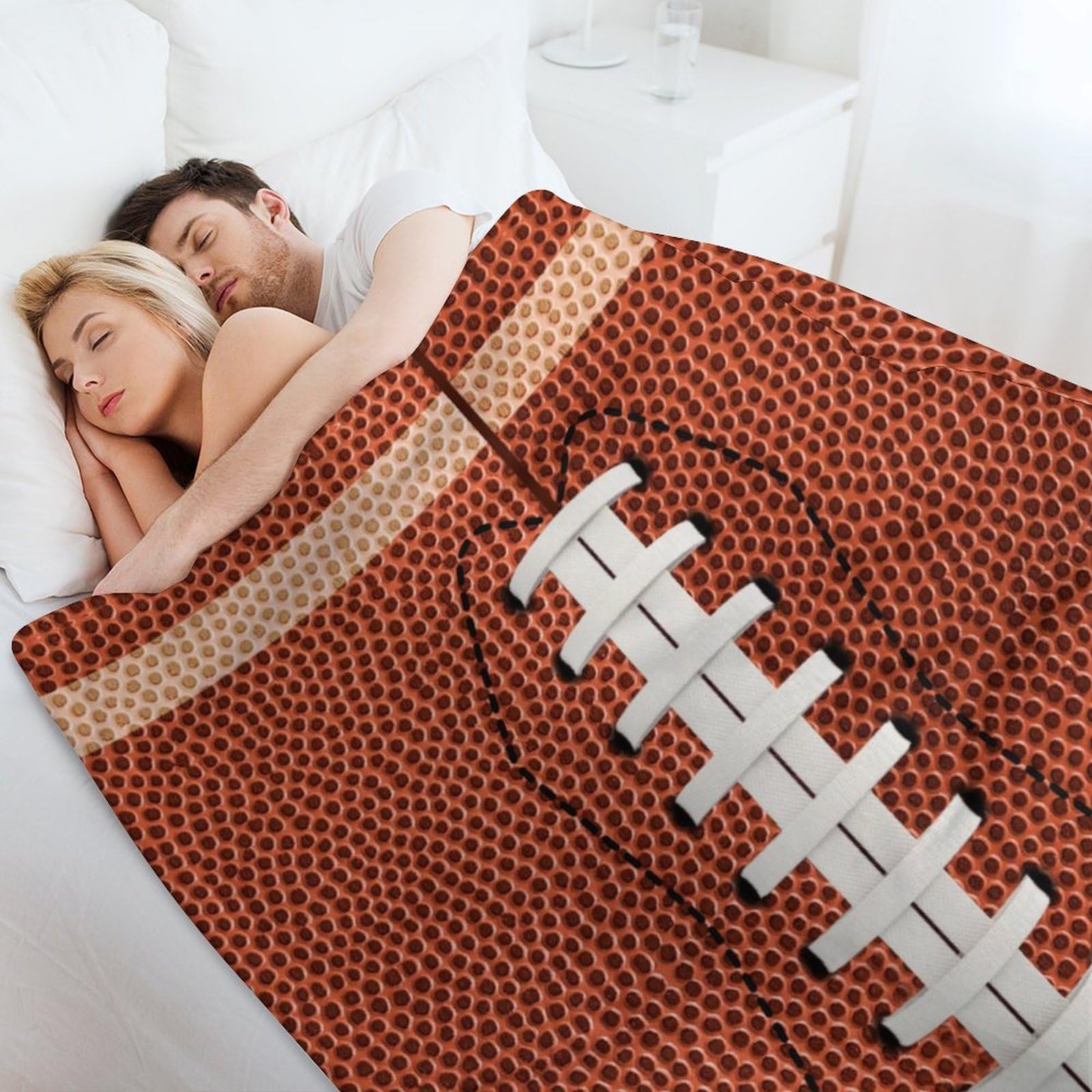 Football Throw Blanket - Soft Flannel Sports Football Blankets for Girls Boys Kids Football Lovers - Warm Rugby Throw Blankets for All Season Lap, Chair, Sofa - 50"x40"