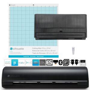 Silhouette Cameo 5 Bundle - Mats and Blades - 4 Cutting Mats Including The PixScan Mat, 5 Different Cutting Blades, Silhouette Studio and Roll Feeder (Matte Black)