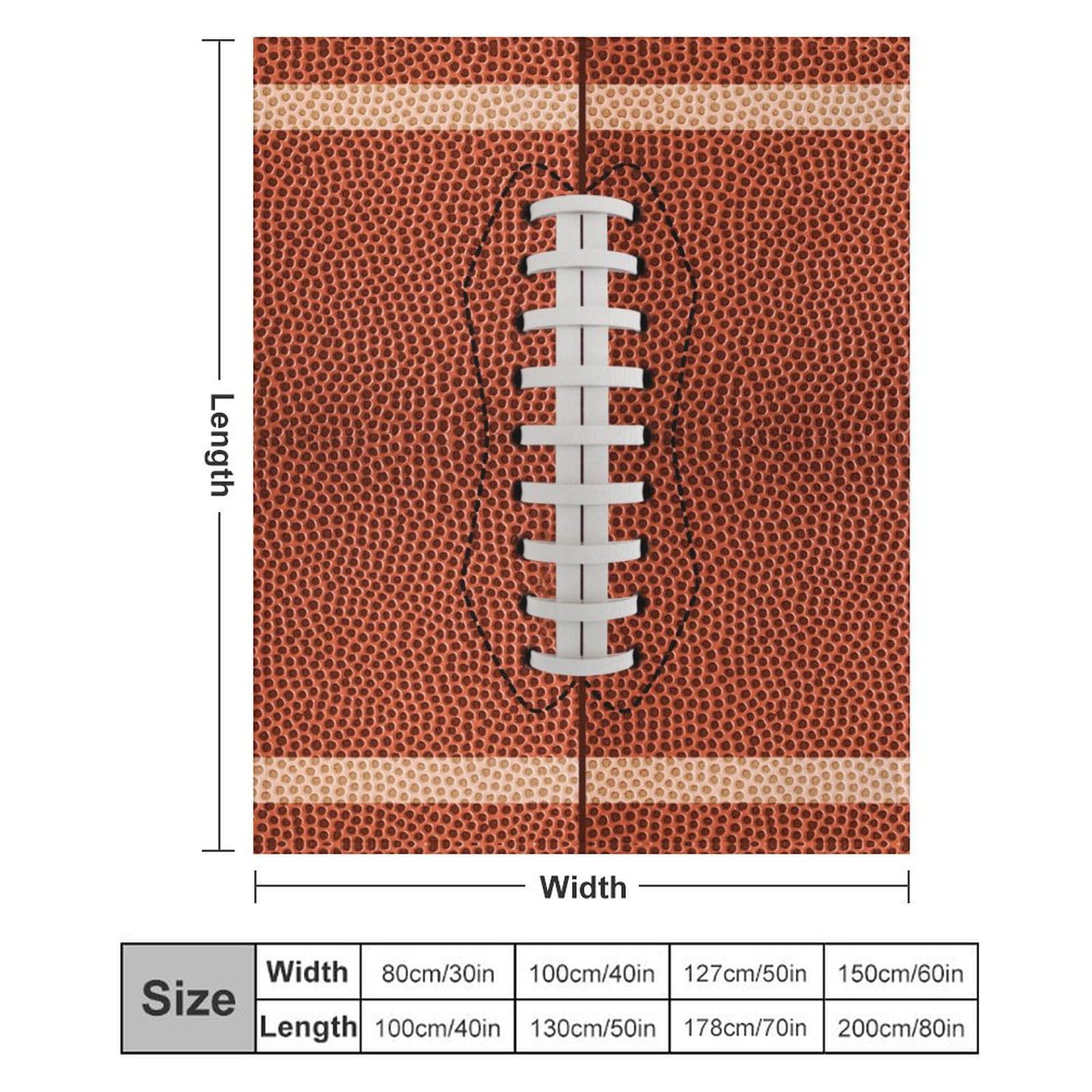 Football Throw Blanket - Soft Flannel Sports Football Blankets for Girls Boys Kids Football Lovers - Warm Rugby Throw Blankets for All Season Lap, Chair, Sofa - 50"x40"