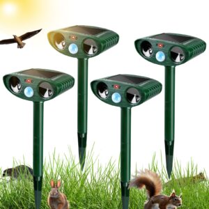 gebatule 4 pack ultrasonic animal repellent outdoor deer repellent devices solar animal repeller motion activated deterrent to scare cat squirrel rabbit raccoon skunk