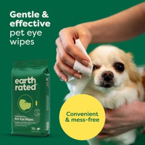 Earth Rated Specialty Wipes Bundle - Includes 70 Fragrance-Free Pet Eye Wipes, 60 Wild Oat-Scented Pet Ear Wipes, and 60 Wild Oat-Scented Topical Pet Wipes