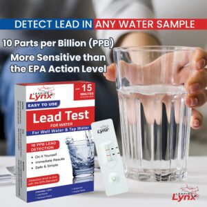 Lead Water Testing Kit for Drinking Water, Well Water Testing Kit, Water Tester Results in Minutes – Simple 3-Step Procedure, Drinking Water Test Kit - Home Lead Water Test Kit, 10 PPB Sensitivity