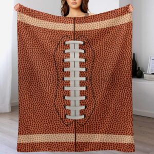 Football Throw Blanket - Soft Flannel Sports Football Blankets for Girls Boys Kids Football Lovers - Warm Rugby Throw Blankets for All Season Lap, Chair, Sofa - 50"x40"