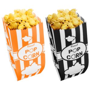 [100-pcs] 1 oz orange popcorn bags + [100-pcs] 1 oz black paper popcorn bags - customizable - bundle