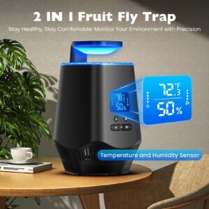 Fruit Fly Traps for Indoors, Smart Fly Trap Indoor for Home, Gnat Traps for House Indoor Bug Zapper Flying Insect Trap for Plants Moths Mosquitoes with 10 PCS Refill