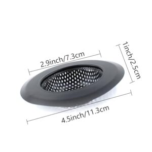 Septe 2 pieces of 4.5inch black sink filters, suitable for Bathroom Bathtub