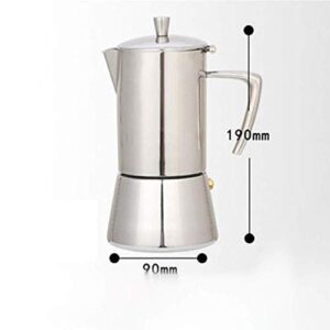 VBNCUUIOPO 300ML 6-cup Stainless Steel Stovetop Moka Espresso Maker Percolator Moka Pot Wide Bottom Home Hand Coffee Tea Pot Kettle for Gas Electric and Ceramic Stovetops Tea making