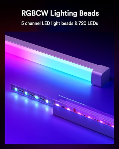 Lumary LED Neon Rope Lights, RGBCW Color Changing Silicone Flexible Rope Lights, 16.4ft UFO LED High Bay Light 150W 22000lm Smart Dimmable 2700K-6500K High Bay