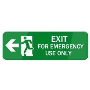 FZQDMT Exit For Emergency Use Only Sign For House, Strong Self-Adhesive Signs For Home, 10” X 3” Premium Durable Acrylic Sign For Door/Wall/Window