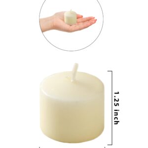 Serene Spaces Living 10-Hour Ivory Votive Candle, Unscented, Long-Burning Tea Light Candles for Weddings, Parties, Events, Restaurants & Bars, Set of 36