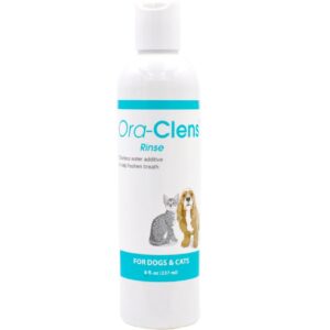 ora-clens dog & cat oral hygiene rinse effectively reduces plaque, freshens breath, and eliminates bad breath and dental plaque at the source (8 fl oz)