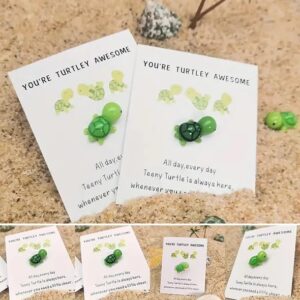 Green Mini Pocket Hug Turtle,Thank You Note Cards Greeting Card Mini Sea Turtle Figure Pocket Hug Gift for Friends and Family Cards and Card Stock, Greeting Cards