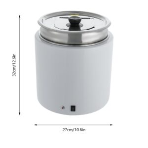 2 Pcs Food Warmers Countertop Soup Warmer Stainless Steel Food Holding Warming Equipment 10L/2.64 gal Commercial Soup Warmer Pot with Hinged Lid Detachable Liners (White, Silver)