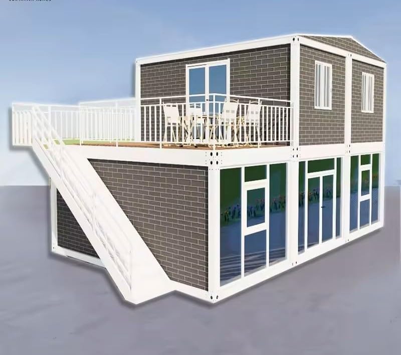 S.E.Q Double Story Fully Equipped prefab Expandable Container House, Luxury Home Stairs Included 2-3 bedrooms,1 Kitchen,1 Bathroom 30 ft