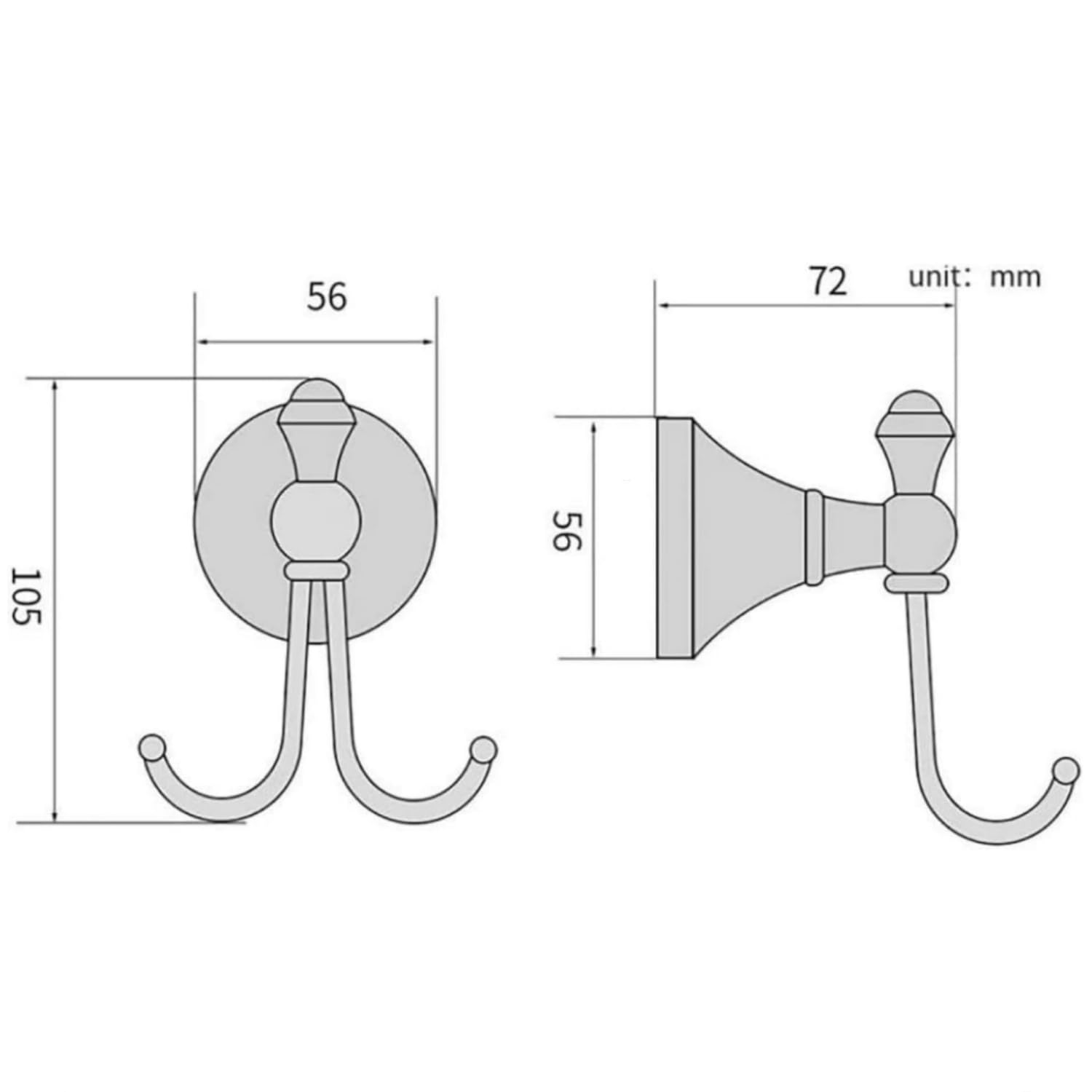 YWHWXB Vintage Wall-Mounted Towel Hook,Antique Brass Towel Hook,Bathroom Robe Hooks with Brushed Double Hooks for Bathroom Kitchen Bedroom（Max Capacity 11 Lbs）