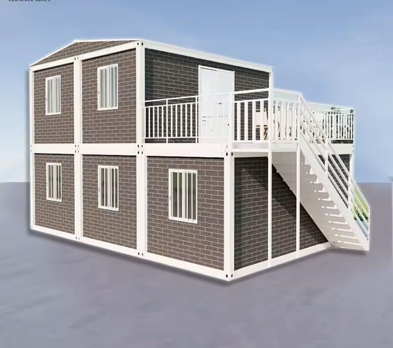 S.E.Q Double Story Fully Equipped prefab Expandable Container House, Luxury Home Stairs Included 2-3 bedrooms,1 Kitchen,1 Bathroom 30 ft