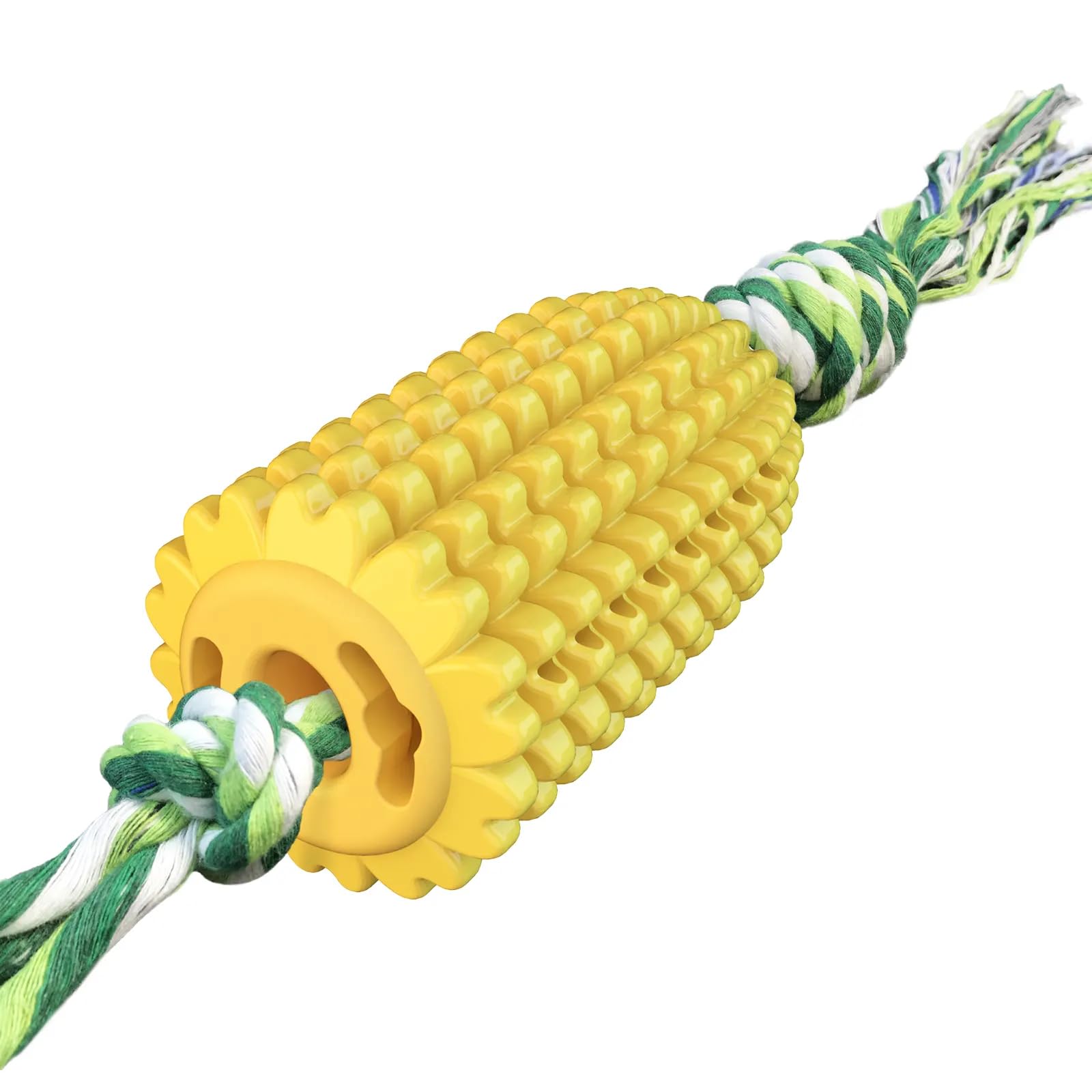 Dog Chew Toys for Aggressive Chewers, Non-Squeak Puppy Toothbrush & Interactive Corn Toy for Teeth Cleaning, Durable for Medium & Large Breeds