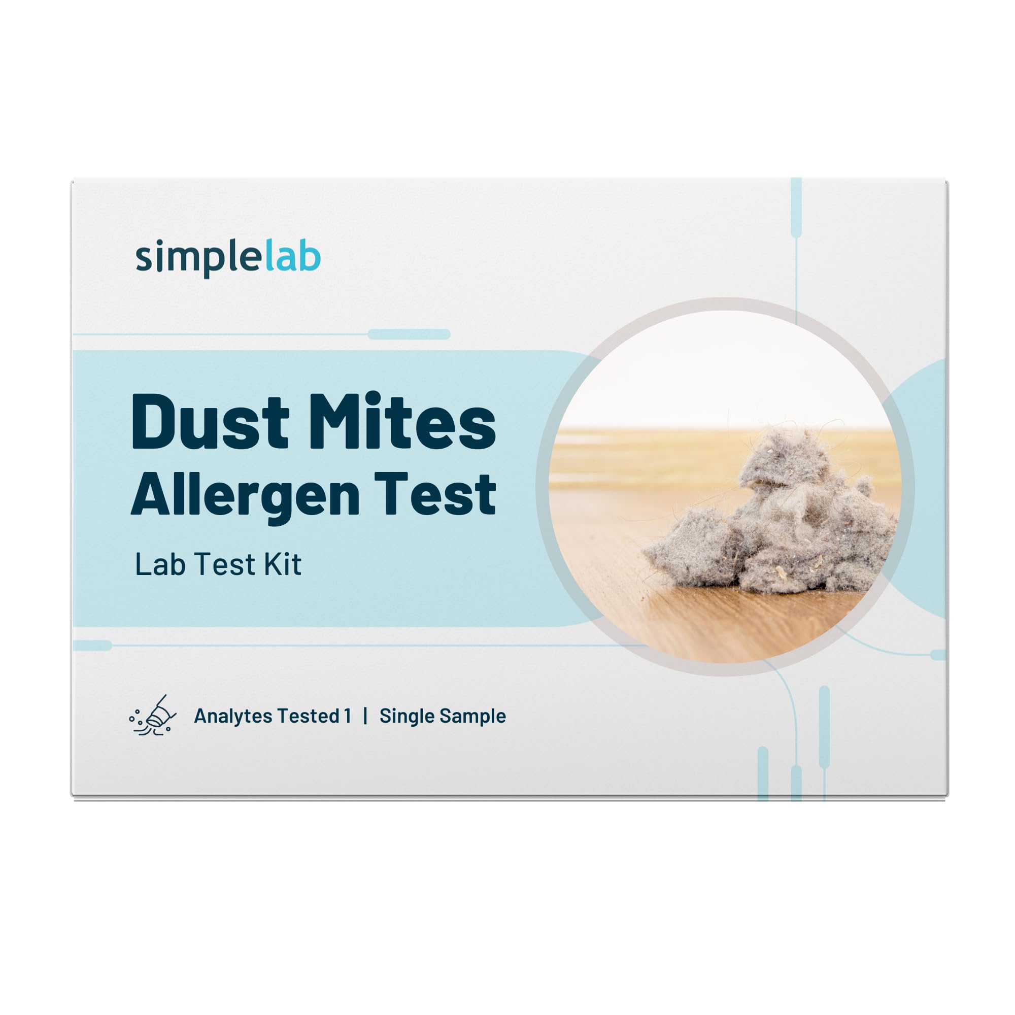 Dust Mites Allergen Test by SimpleLab | Complete Indoor Surface and Air Quality for Home | Laboratory Testing | at Home Allergen Test Kit