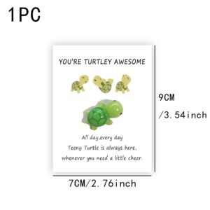 Green Mini Pocket Hug Turtle,Thank You Note Cards Greeting Card Mini Sea Turtle Figure Pocket Hug Gift for Friends and Family Cards and Card Stock, Greeting Cards