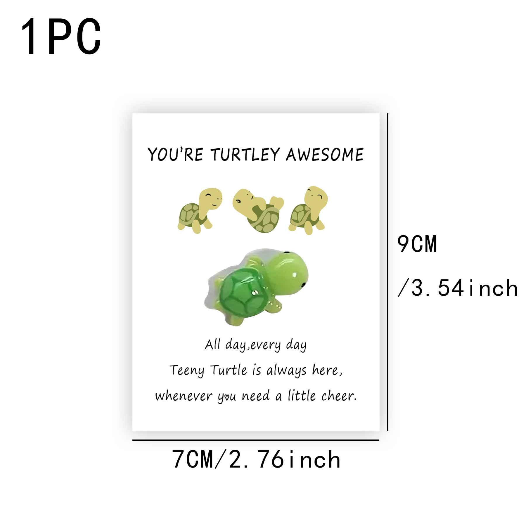 Green Mini Pocket Hug Turtle,Thank You Note Cards Greeting Card Mini Sea Turtle Figure Pocket Hug Gift for Friends and Family Cards and Card Stock, Greeting Cards