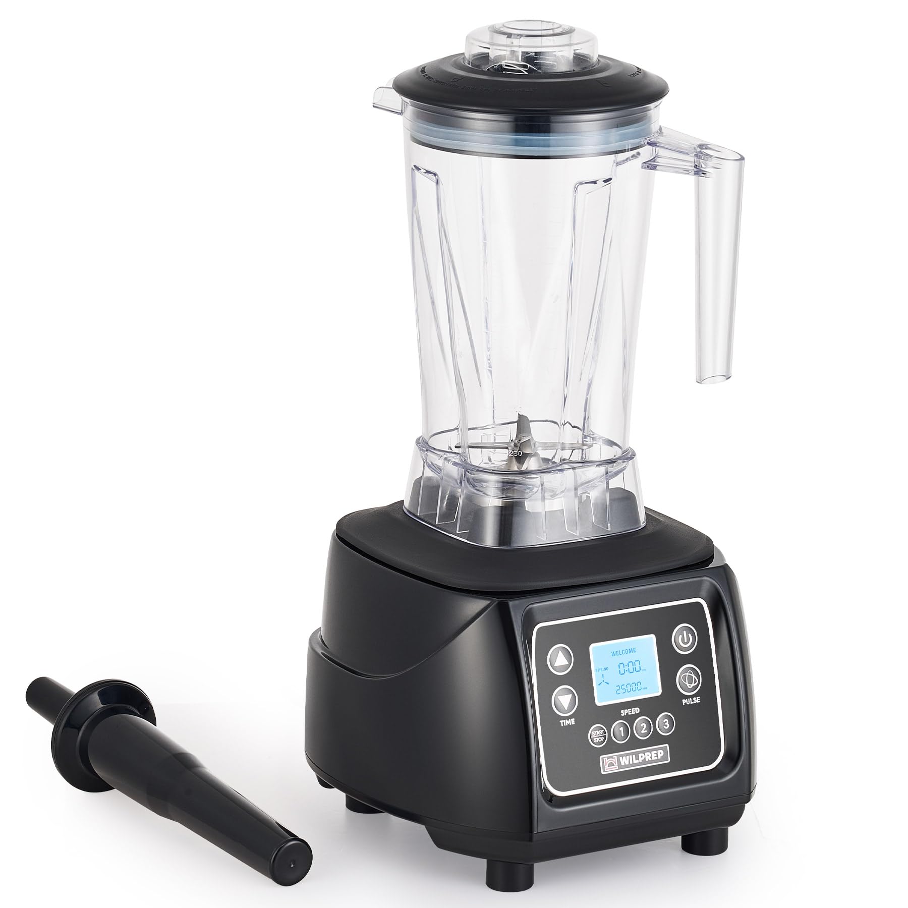 WILPREP Commercial Blender with 3 1/2 HP Motor, Touchpad, Timer, Adjustable Speed, and 64 fl oz BPA Free Tritan Jar, for Smoothies, Shakes & Frozen Drinks, Black, ETL+NSF Certificated