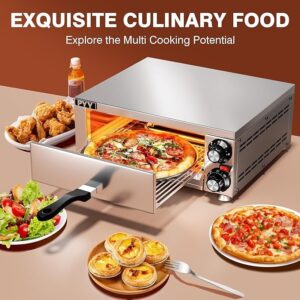 PYY Pizza Oven Indoor Electric Pizza Oven Countertop Commercial Pizza Oven with Crumb Tray Stainless Steel Pizza Maker Machine for Home