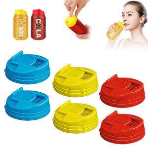 soda can covers, can covers for soda cola can lid covers round protector, soda can lid covers, reusable plastic can spill stopper or protector for drink juice cans storage 2.4 inches (6pcs)