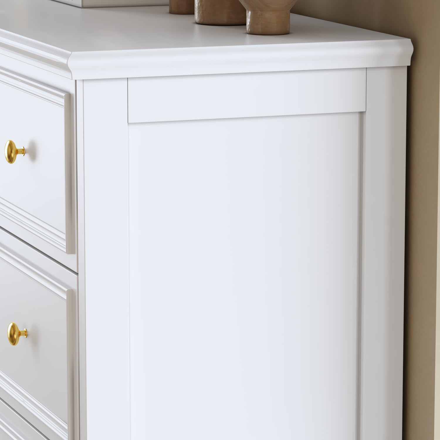 ROMSHINE White Bedroom Dresser with 9 Drawers, 63" Wide Dressers Chest of Drawers, Transitional Wood Dresser Long Drawer Organizer for Nursery Bedroom Living Room