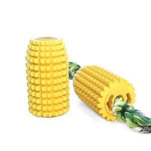 Dog Chew Toys for Aggressive Chewers, Non-Squeak Puppy Toothbrush & Interactive Corn Toy for Teeth Cleaning, Durable for Medium & Large Breeds